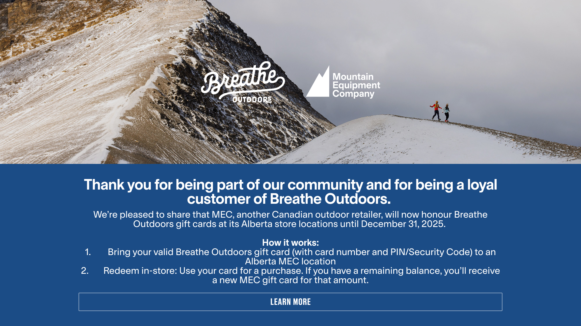 Breathe Outdoors to MEC